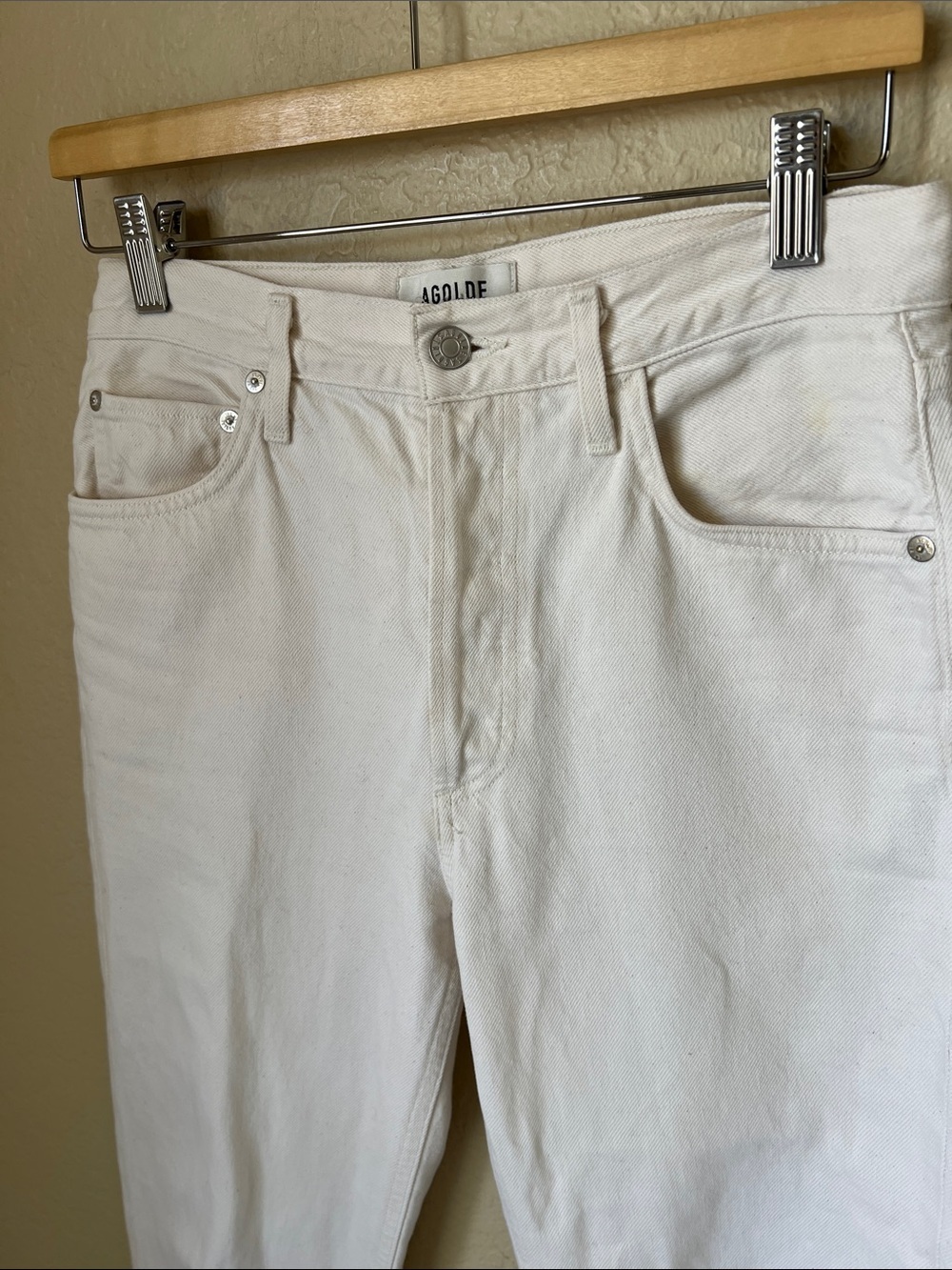 AGOLDE remy off white slim straight high rise jeans 26 - Picture 3 of 8